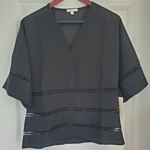 Stella & Dot Maette Black Cut-Out Top